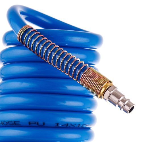 Poliuretán Pneumatikus Spiráltömlő 10mm x 5m Kompresszorhoz