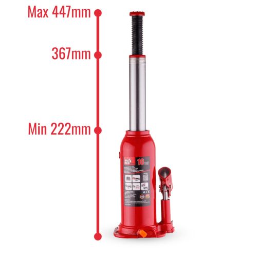 Big Red 10T hidraulikus oszlop emelő - 447 mm maximális magasság, 10000 kg teherbírás