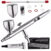 AIRGOO PRIME Modellező Airbrush Pisztoly 0.3/0.5mm Fúvókával, Két Tartállyal