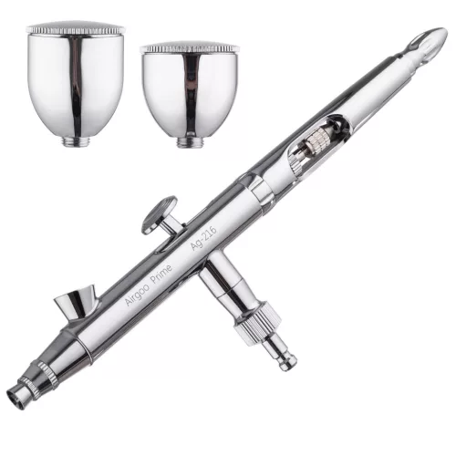 AIRGOO PRIME Modellező Airbrush Pisztoly 0.3/0.5mm Fúvókával, Két Tartállyal