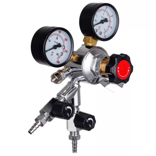 Dupla Körös CO2 Nyomáscsökkentő Reduktor, 2x8mm Csatlakozóval