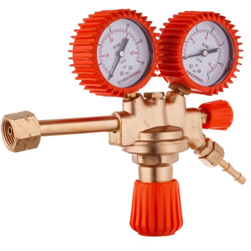 Propán-bután palack reduktor PB-gázhoz 2x manométer hosszú szívócső - ZR-39P