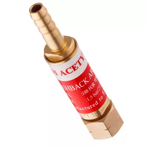 Visszaégésgátló / Visszalobbanásgátló égőfejhez (Acetilén, Propán) – 3/8" balmenet, 8mm