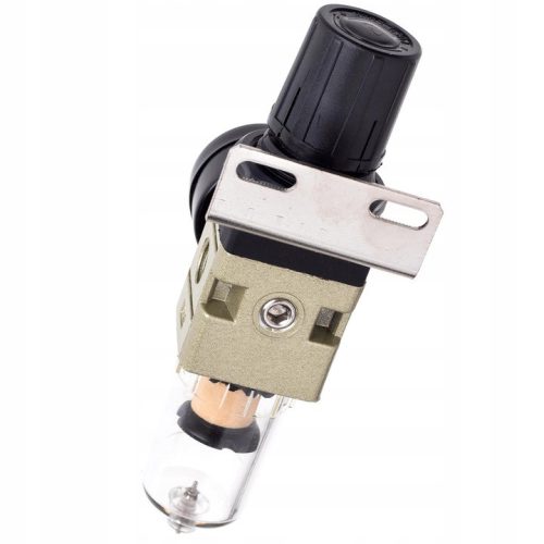 Levegő-előkészítő reduktorral és szűrővel, 1/4" AW2000-02, 0,5–8,5 bar, 500 l/perc, 15 ml tartály, komplett készlet gyorscsatlakozókkal kompresszorhoz
