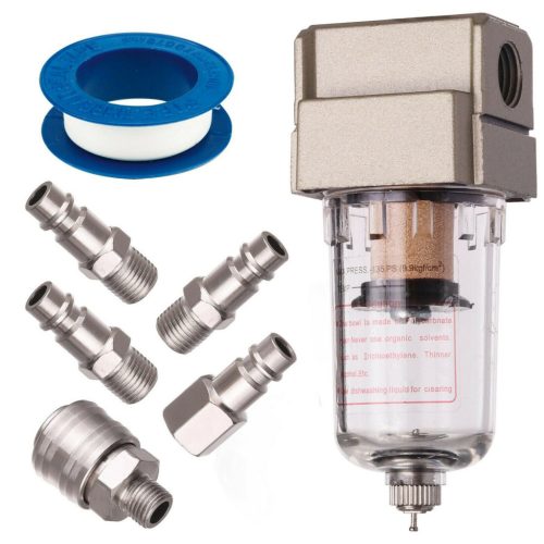 TC Technic AF2000 1/4" levegőszűrő és vízleválasztó pneumatikus gyorscsatlakozó készlettel
