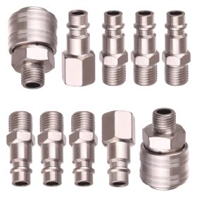   10 részes 1/4”-os pneumatikus gyorscsatlakozó és dugó készlet kompresszorokhoz CK-001K