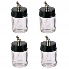   4 db 22 ml-es, vastag falú üveg festéktartály aerográfhoz, BD-02 típus