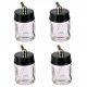 4 db 22 ml-es, vastag falú üveg festéktartály aerográfhoz, BD-02 típus