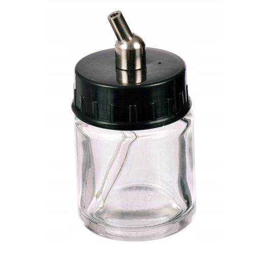 4 db 22 ml-es, vastag falú üveg festéktartály aerográfhoz, BD-02 típus