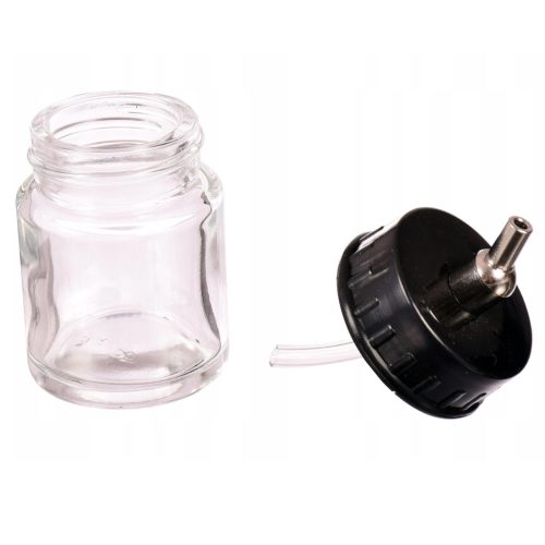 4 db 22 ml-es, vastag falú üveg festéktartály aerográfhoz, BD-02 típus