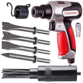   Műhelykészlet: rövid, kompakt házas pneumatikus tűs- és vésőkalapács 4 db