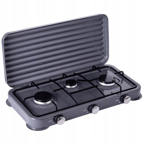 3 Égős Hordozható Gázfőzőlap, 5,5 kW - Komplett Csatlakozó Szettel