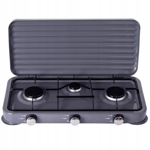 3 Égős Hordozható Gázfőzőlap, 5,5 kW - Komplett Csatlakozó Szettel