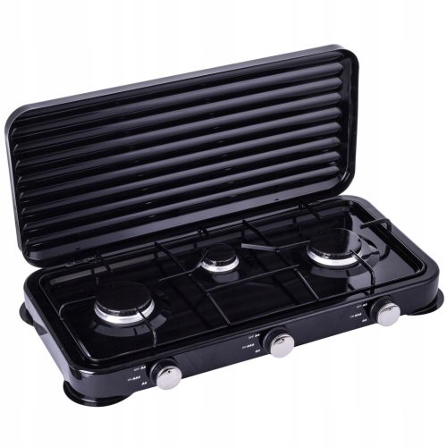 Hordozható 3 Égős Gázfőzőlap Szett, 5.5 kW - Kempinghez és Kültérre