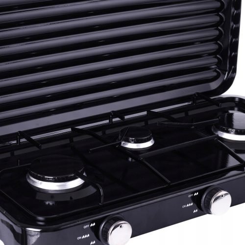 Hordozható 3 Égős Gázfőzőlap Szett, 5.5 kW - Kempinghez és Kültérre