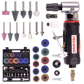   Pneumatikus mini sarokcsiszoló 6 mm szerszámbefogóval + opcionális 3 mm (1/8") tokmánnyal