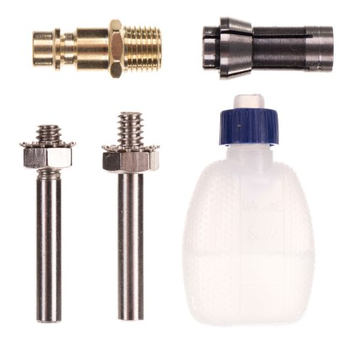 Pneumatikus mini sarokcsiszoló 6 mm szerszámbefogóval + opcionális 3 mm (1/8") tokmánnyal