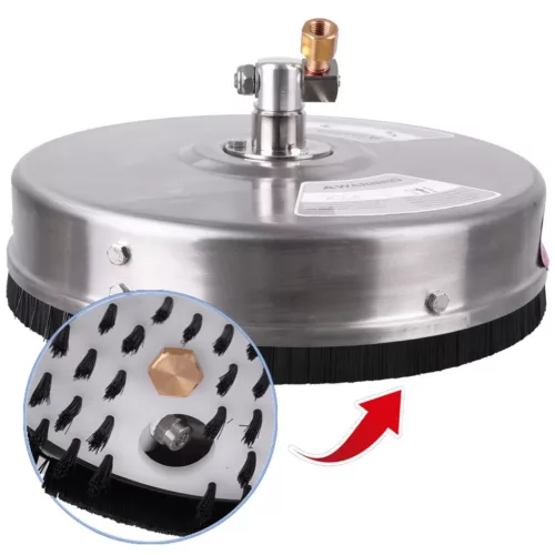 Professzionális 12"-os INOX rozsdamentes acél T-Racer felülettisztító kefe napelemekhez és térkőhöz (275 bar, 050 fúvóka)