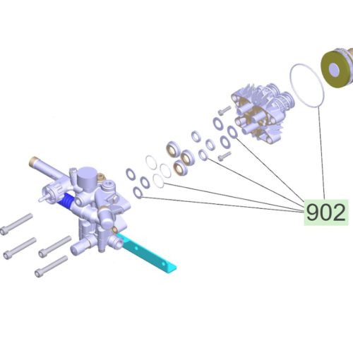 Eredeti Kärcher szivattyúfej javítókészlet (szelepek + 16 mm tömítések) HD 9/23 és HD 1050 robbanómotoros mosókhoz (4.100-714.0)