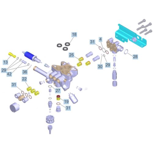Eredeti Kärcher szivattyúfej javítókészlet (szelepek + 16 mm tömítések) HD 9/23 és HD 1050 robbanómotoros mosókhoz (4.100-714.0)