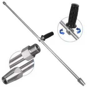   Prémium helyettesítő rozsdamentes acél nagynyomású lándzsa fogantyúval (1000 mm, 500 bar, 80 l/perc, 1/2"M - 1/4"F)