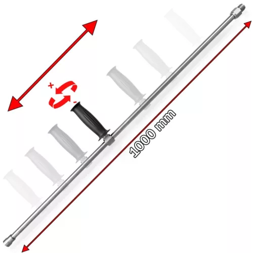R+M Suttner ST-3600 rozsdamentes acél lándzsa állítható fogantyúval (1000 mm, 600 bar, 150°C, 1/2"M - 1/4"F) - Eredeti német ipari tartozék