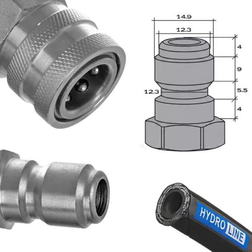 Hydroline magasnyomású tömlő Nilfisk / WAP / Ehrle típusokhoz 5m DN8 400 bar (3/8" + gyorscsatlakozó készlet) G275