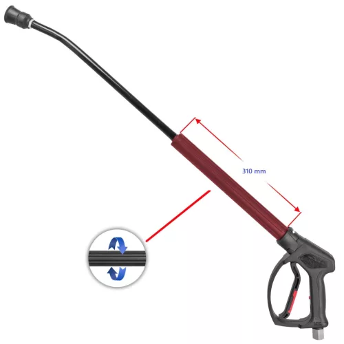 MTM Hydro WG25 mosópisztoly forgócsatlakozóval + 700 mm forgó lándzsa (3/8" B - 1/4" B menet, 250 bar)