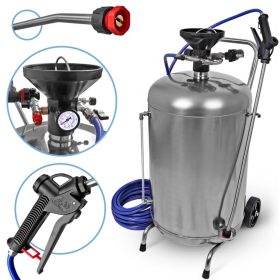   Rozsdamentes pneumatikus habosító 50 literes tartállyal teherautó és homlokzat mosáshoz, mezőgazdasági gépekhez (kompresszor kell az üzemeltetéséhez))