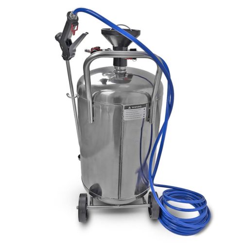 Rozsdamentes pneumatikus habosító 50 literes tartállyal teherautó és homlokzat mosáshoz, mezőgazdasági gépekhez (kompresszor kell az üzemeltetéséhez)