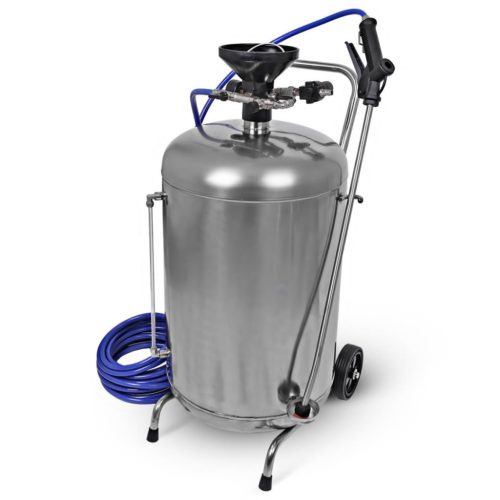 Rozsdamentes pneumatikus habosító 50 literes tartállyal teherautó és homlokzat mosáshoz, mezőgazdasági gépekhez (kompresszor kell az üzemeltetéséhez)