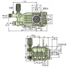 Ipari Főtengelyes Szivattyú + BY-PASS Szelep (200 bar, 13,3 l/perc, 24 mm, 1450 RPM, 5,5 kW)