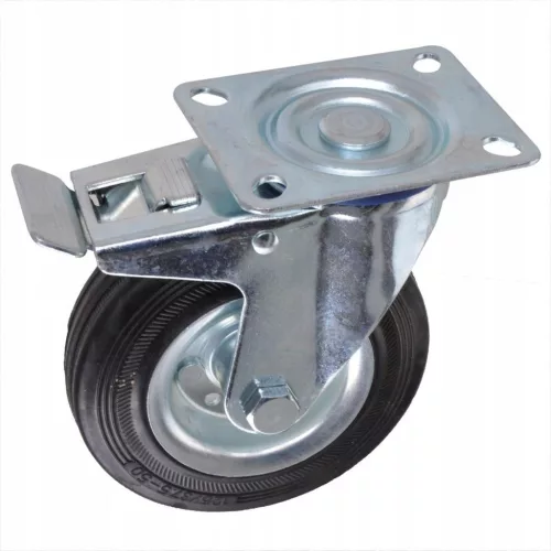 Forgóvillás Ipari Kerék Fékkel és Golyóscsapággyal (Ø 125 mm)