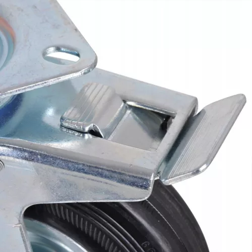Forgóvillás Ipari Kerék Fékkel és Golyóscsapággyal (Ø 125 mm)