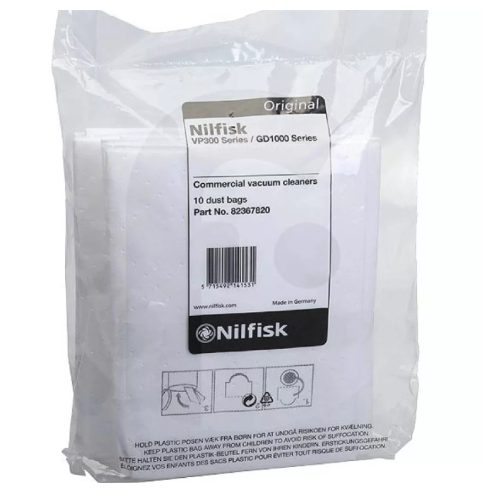 Eredeti Nilfisk szintetikus porzsák csomag VP300 és GD1000 szériás porszívókhoz  - 10 db/csom. (N82367820)