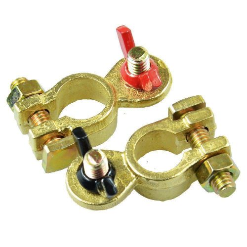 1 pár univerzális sárgaréz akkumulátor saru 500A (1 piros 1 fekete szorító anyával)