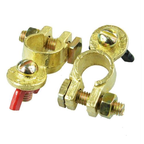 1 pár univerzális sárgaréz akkumulátor saru 500A (1 piros 1 fekete szorító anyával)