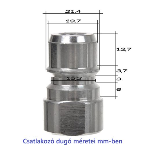 Gyorscsatlakozó Rozsdamentes Acél Adapter 3/8" Csatlakozó Nilfisk Alto, Wap, Ehrle Mosókhoz