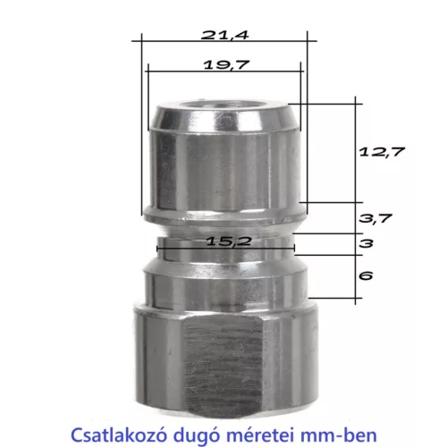 Gyorscsatlakozó dugó 3/8" BM, INOX - Nilfisk, Wap, Ehrle kompatibilis