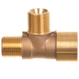   3/8" M-M-F Menetes Sárgaréz Víz T-elágazó, Magasnyomású Berendezésekhez, 350 bar Nyomás, 150°C Hőmérséklet, 50 l/perc Áramlás