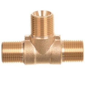   1/4" B-B-B Menetes, Magasnyomású Vízvezeték T-elágazó, Sárgaréz, 350 bar, 150°C, 50 L/perc