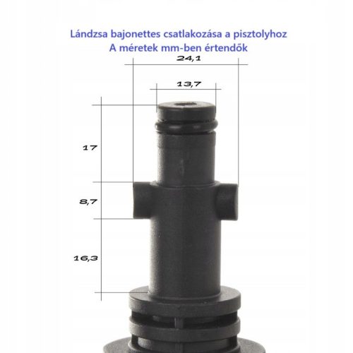 Eredeti Nilfisk G5 hosszabbító lándzsa (405 mm) bajonett csatlakozóval (128500075) - a lándzsát fúvókák nélkül szállítjuk