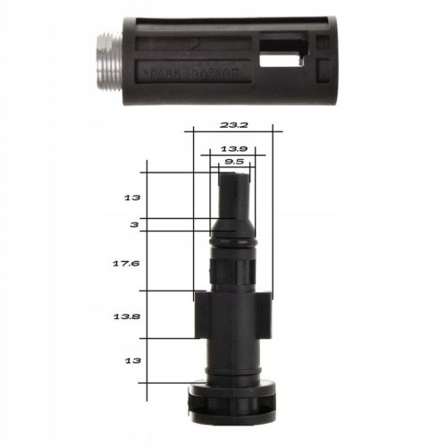 Átalakító adapter M22x1,5 mm külső menetes csatlakozást alakít át Lavor és Parkside kompatibilis bajonett aljzattá