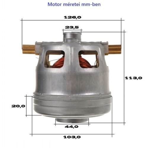 Szívómotor, turbinamotor Bosch és Siemens porszívókhoz 1600W (00650653 cikkszám kiváltására)