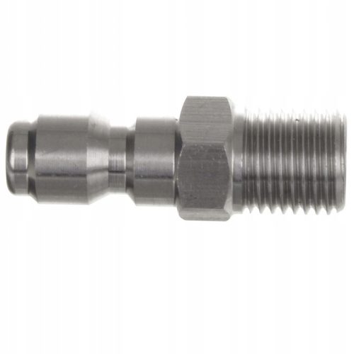 Rozsdamentes acél gyorscsatlakozó dugó 1/4" külső menetes csatlakozással benzines magasnyomású mosókhoz