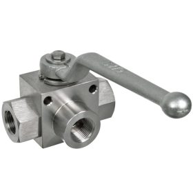   Rozsdamentes acél 3-utas golyóscsap (3/8" belső menet, 350 bar)