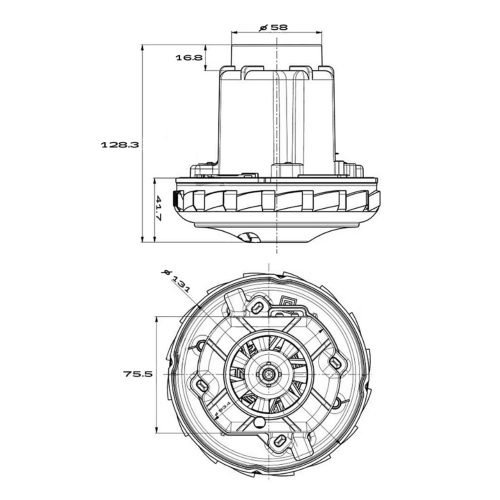 Szívómotor Zelmer, Nilfisk ATTIX, Karcher WD 5.200, Bosch GAS-20, FESTOOL CTL 26, FLEX S44, S33, VCE44, VCE26 L MC / THOMAS Starmix ISC1425 és i-Pulse 1635 porszívókhoz (DOMEL 467.3.403-3 kiváltására)