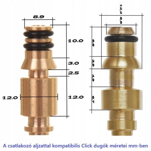 LAVOR Click tömlőcsatlakozó adapter – M22 belső menet (14 mm) - 1 db