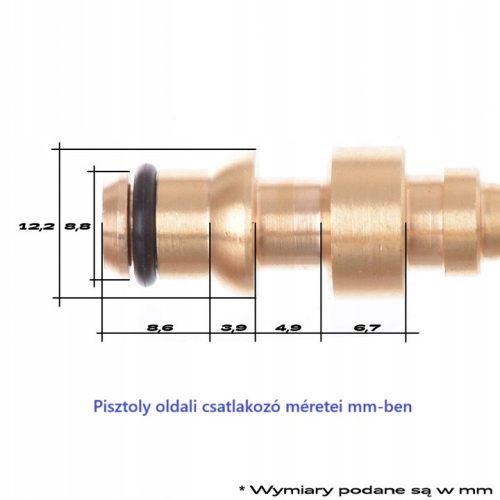 Basic magasnyomású tömlő 30méter Lavor STM, Wave, Skipper magasnyomású mosókhoz M22 menet (15 mm-es dugóval) és Click gyorscsatlakozóval