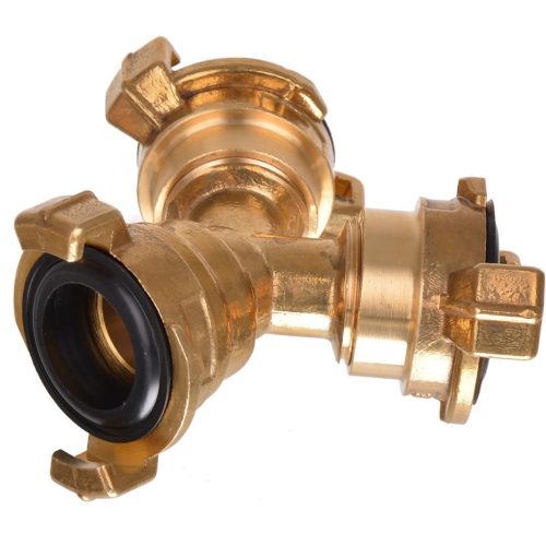 GEKA karmos elosztó gyorscsatlakozó (T-Idom), tömlő elosztó, sárgaréz - 1 db